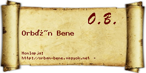 Orbán Bene névjegykártya