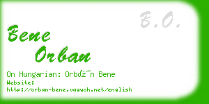 bene orban business card